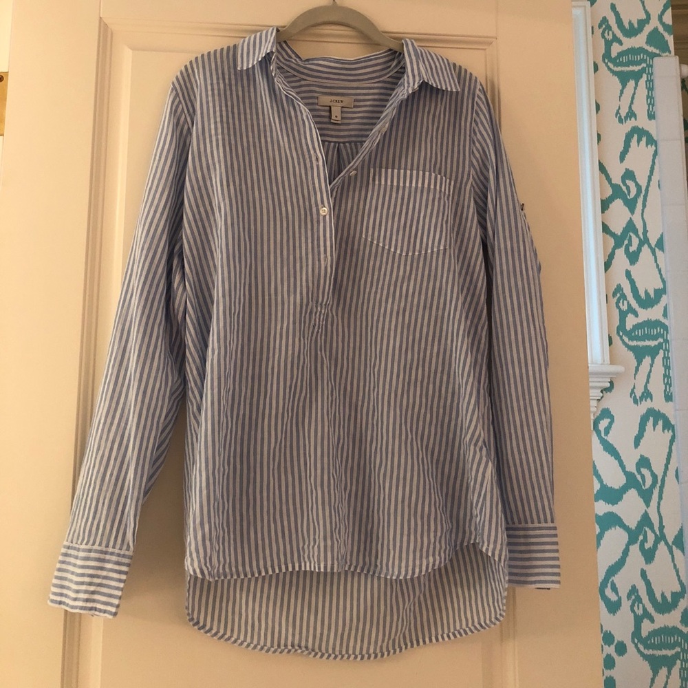 J crew button up with stripes